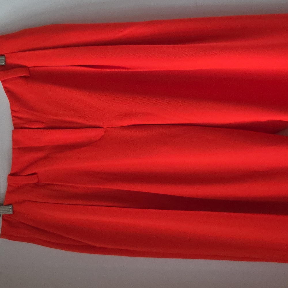 Vibrant Red/orange Wide-Leg Pants